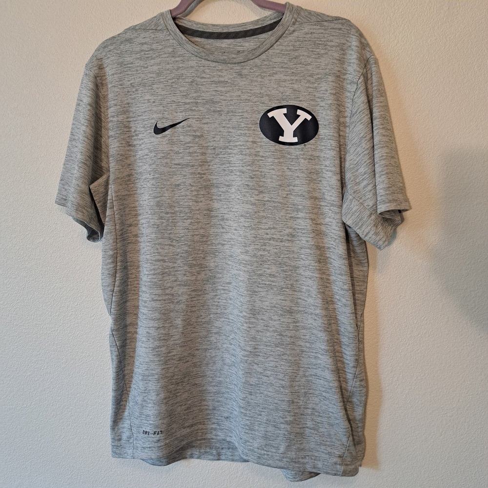 Nike BYU Cougars Kids Gray Dri-FIT Heathered Training T-Shirt Size Medium 32857X